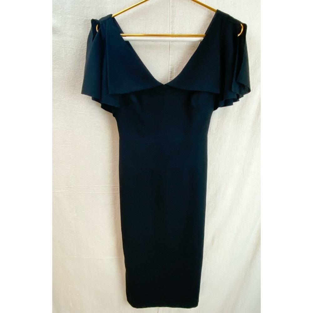 Ted Baker London Black Wool split sleeve Tie Back dress